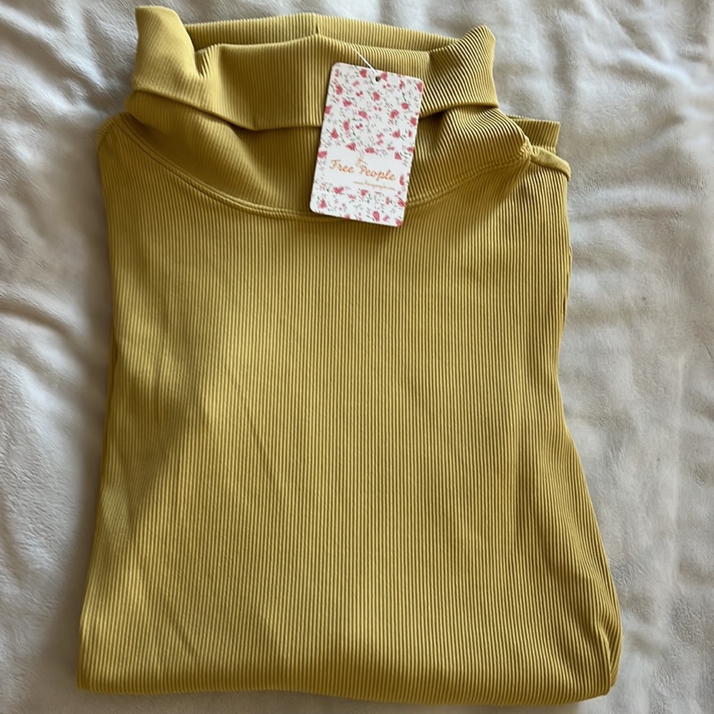 Free People Movement Second Skin Turtleneck, Mustard, Size S